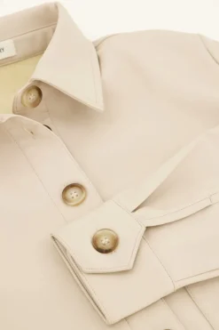 My Jewellery Chemise Courte Beige En Similicuir Discount