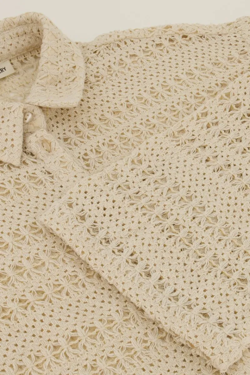 My Jewellery Chemise En Crochet à Manches évasées Beige Hot