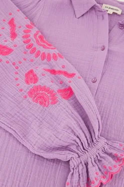 My Jewellery Chemise Lilas Avec Broderie Rose Violet clair New