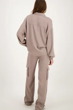 My Jewellery Chemise Oversized En Satin Taupe Discount