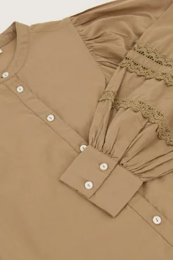 My Jewellery Chemise Verte à Manches Rayées Discount