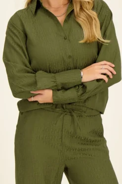 My Jewellery Chemise Verte En Jacquard Fashion
