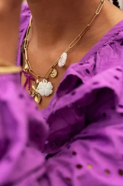 My Jewellery Collier à Charms Avec Lien Et Fleurs Multicolores Fashion