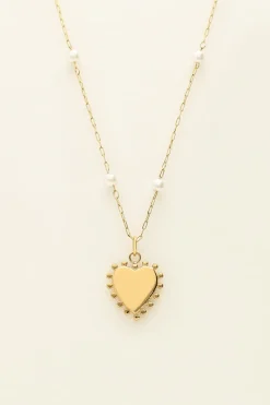 My Jewellery Collier à Charms Coeurs Et Perles Discount