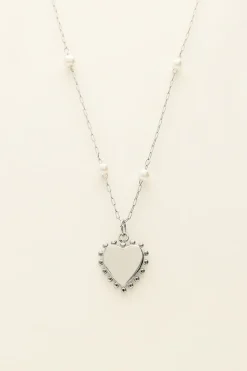 My Jewellery Collier à Charms Coeurs Et Perles Discount