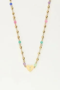 My Jewellery Collier Avec Cœur Et Perles Vertes Hot