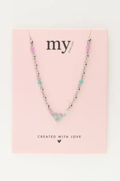 My Jewellery Collier Avec Cœur Et Perles Vertes Hot