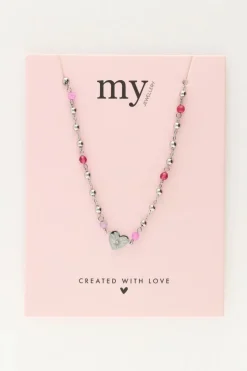 My Jewellery Collier Avec Cœur Et Perles Roses Sale