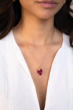 My Jewellery Collier Avec Grappe De Raisin Fuchsia New