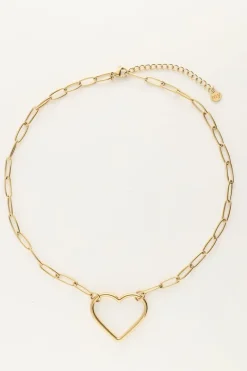 My Jewellery Collier Chaîne Avec Grand Pendentif Cœur Ouvert Sale