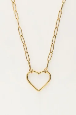 My Jewellery Collier Chaîne Avec Grand Pendentif Cœur Ouvert Sale