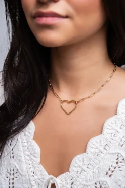 My Jewellery Collier Chaîne Avec Grand Pendentif Cœur Ouvert Sale
