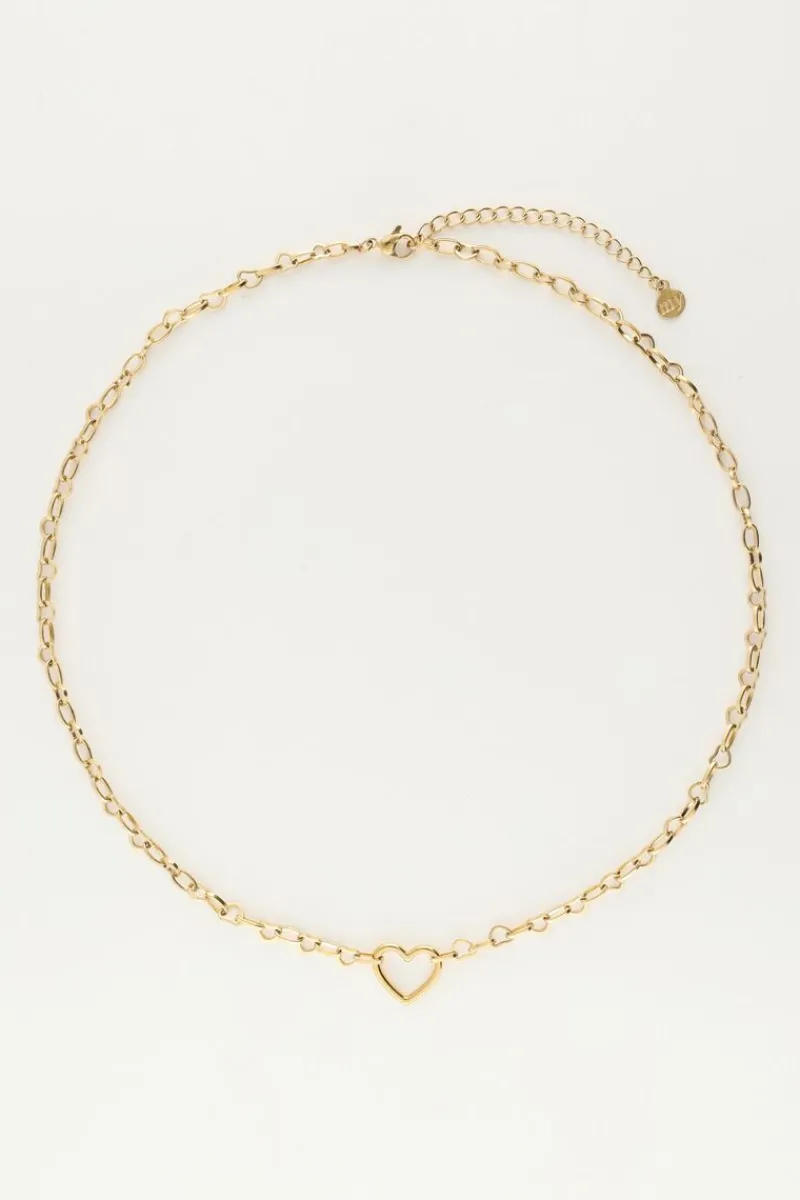 My Jewellery Collier Chaîne Avec Petit Pendentif Cœur Ouvert Hot