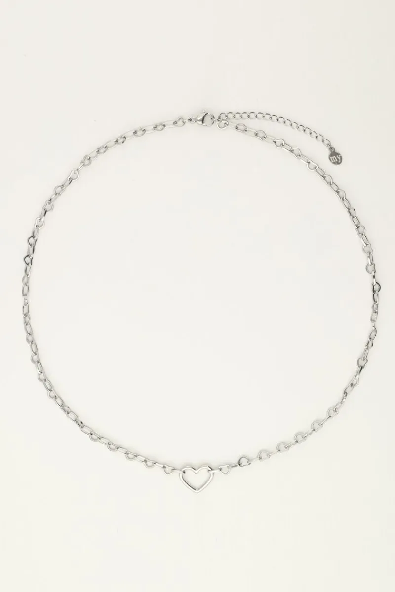 My Jewellery Collier Chaîne Avec Petit Pendentif Cœur Ouvert Hot