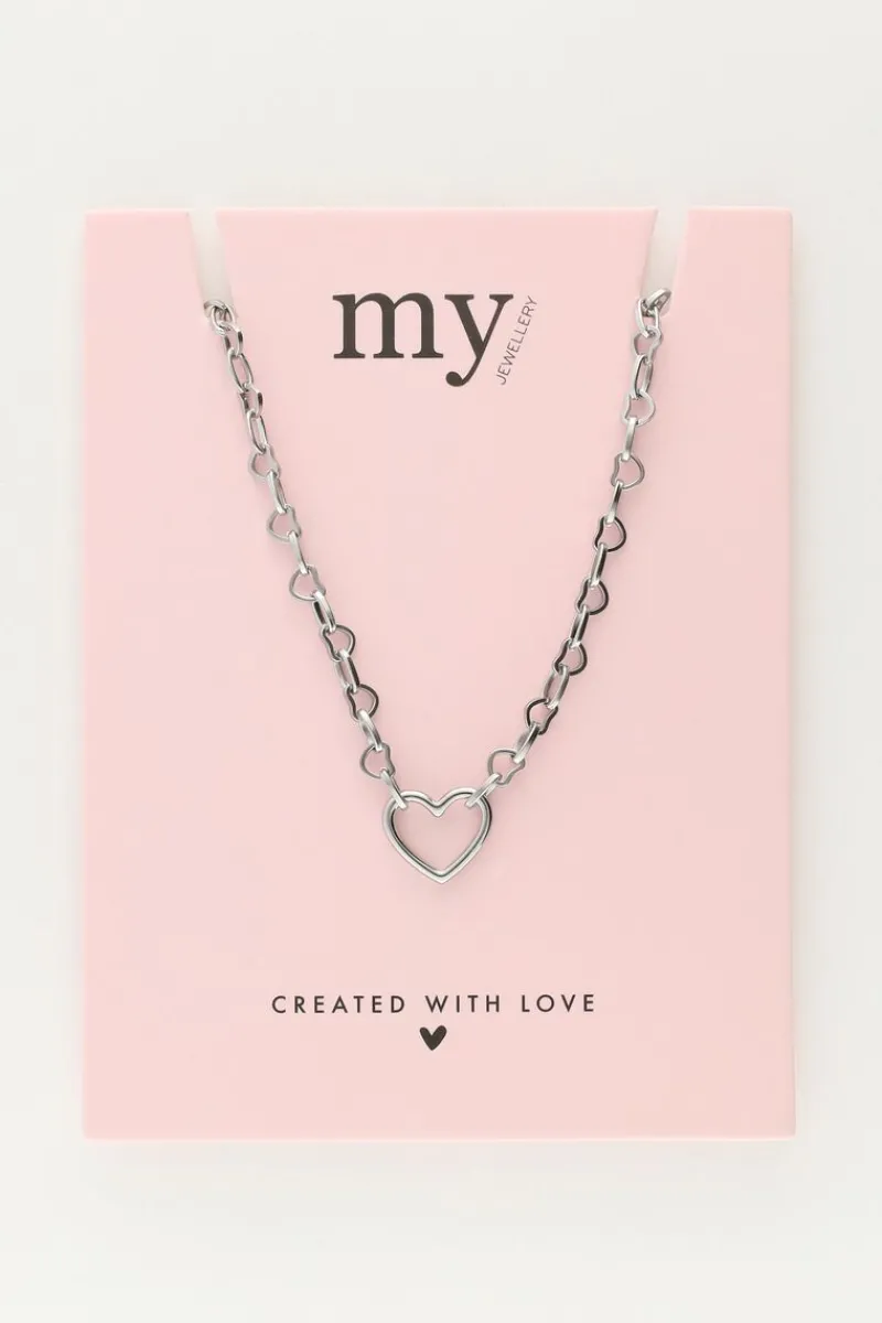 My Jewellery Collier Chaîne Avec Petit Pendentif Cœur Ouvert Hot