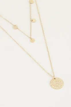 My Jewellery Collier Chaîne Double Avec Pièces Hot
