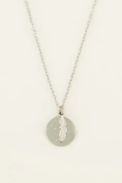 My Jewellery Collier Chaîne Médaillon Et Plume Fashion