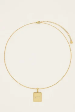 My Jewellery Collier Court Et Médaillon Carré à Graver Atelier Online
