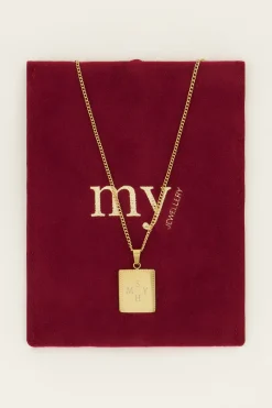 My Jewellery Collier Court Et Médaillon Carré à Graver Atelier Online