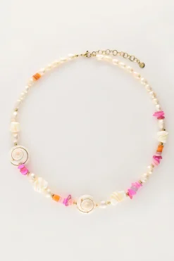 My Jewellery Collier De Perles Avec Perles Roses Et Coquillages Best