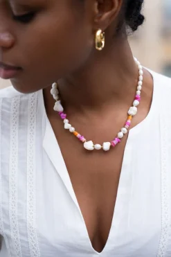 My Jewellery Collier De Perles Avec Perles Roses Et Coquillages Best