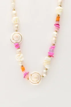 My Jewellery Collier De Perles Avec Perles Roses Et Coquillages Best