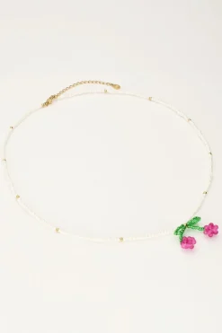 My Jewellery Collier De Perles Blanches Avec Cerises Clearance