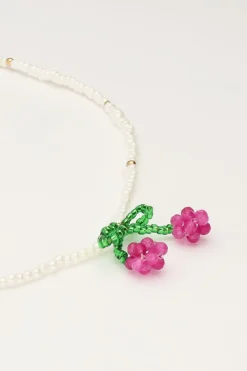 My Jewellery Collier De Perles Blanches Avec Cerises Clearance