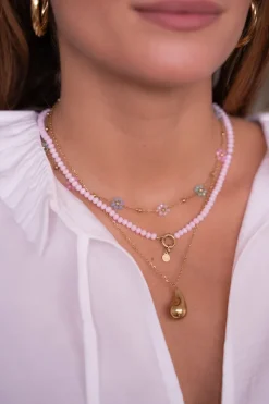 My Jewellery Collier De Perles Rose Pâle Avec Fermoir Sale