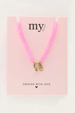 My Jewellery Collier De Perles Roses Avec Fermoir Best