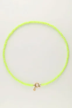 My Jewellery Collier De Perles Vertes Avec Fermoir New
