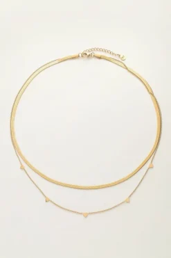 My Jewellery Collier Double Avec Maillons Plats Et Cœurs Online