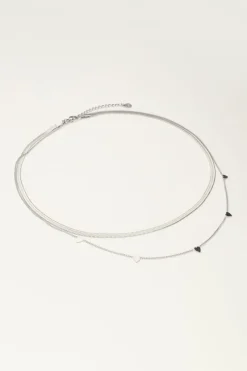 My Jewellery Collier Double Avec Maillons Plats Et Cœurs Online