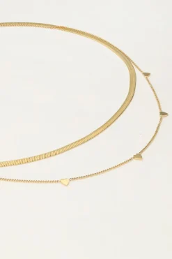 My Jewellery Collier Double Avec Maillons Plats Et Cœurs Online