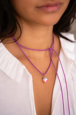 My Jewellery Collier En Corde Violette Avec Perle Signe Du Zodiaque Discount