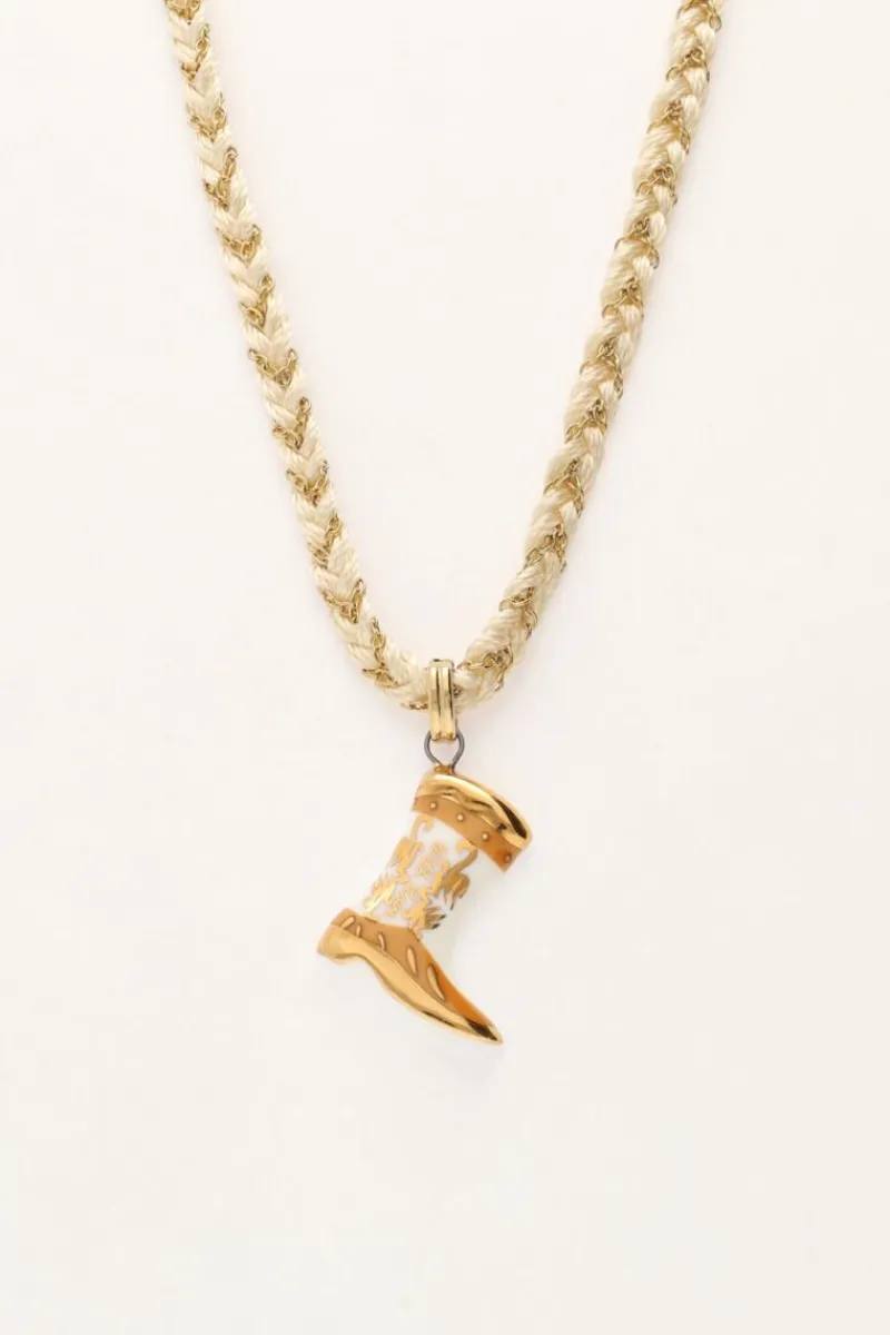 My Jewellery Collier En Cordon Blanc Avec Botte Western New