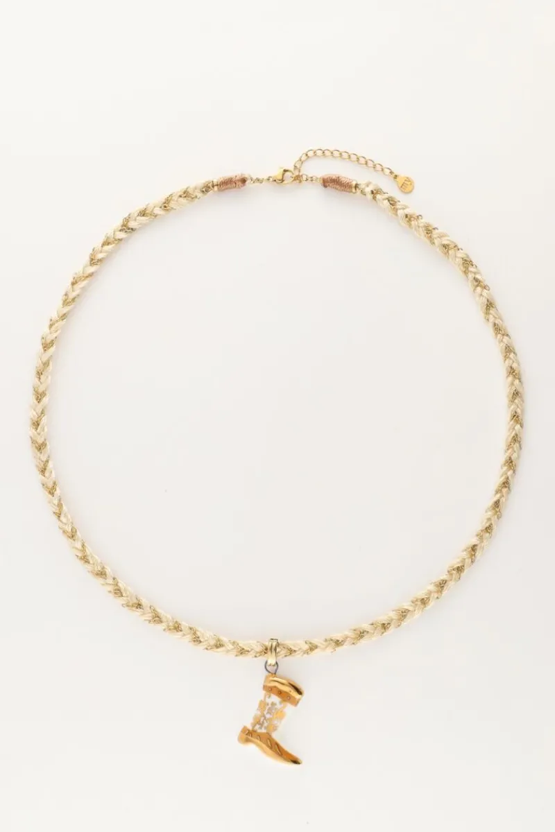My Jewellery Collier En Cordon Blanc Avec Botte Western New