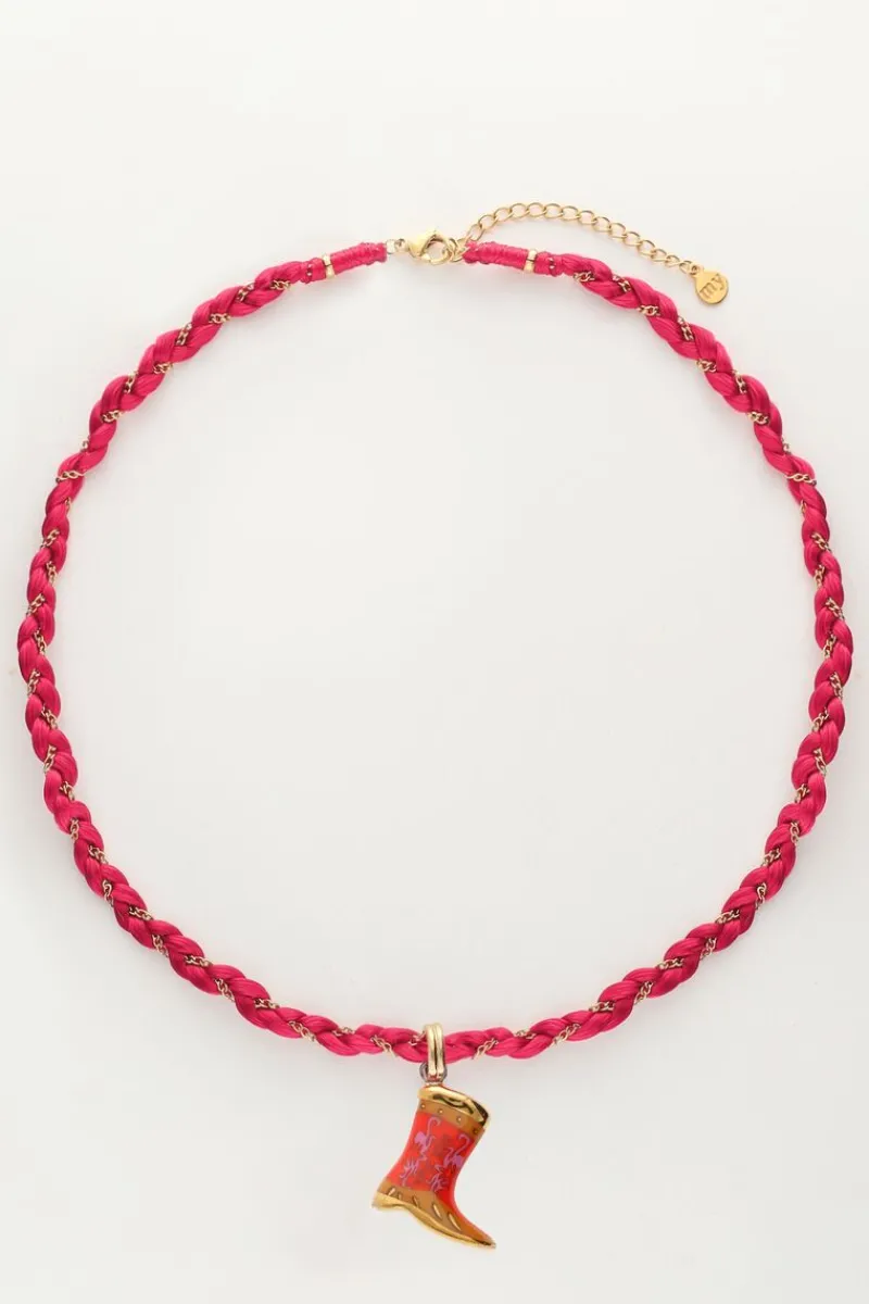 My Jewellery Collier En Cordon Rose Avec Botte Western Best