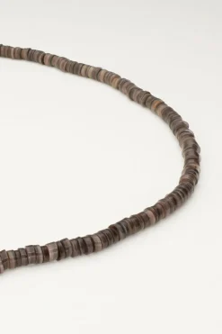 My Jewellery Collier Equal Avec Des Perles Plates Noires Fashion
