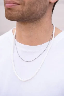 My Jewellery Collier Equal Avec Perles Plates Blanches Sale