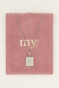 My Jewellery Collier Long Et Médaillon Carré à Graver Atelier Online