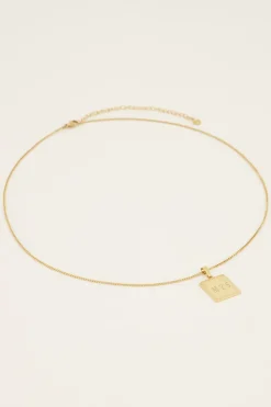 My Jewellery Collier Long Et Médaillon Carré à Graver Atelier Online