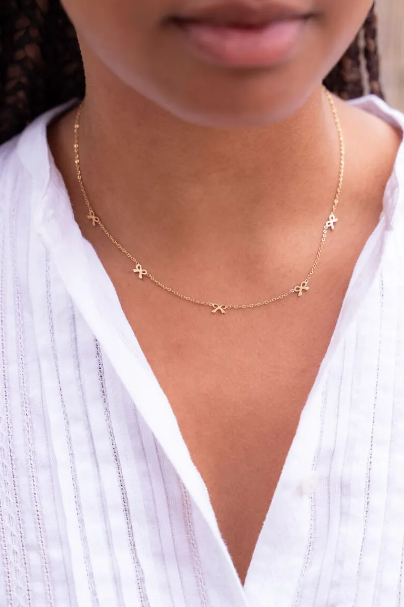 My Jewellery Collier Minimaliste Avec 5 Mini Nœuds Best