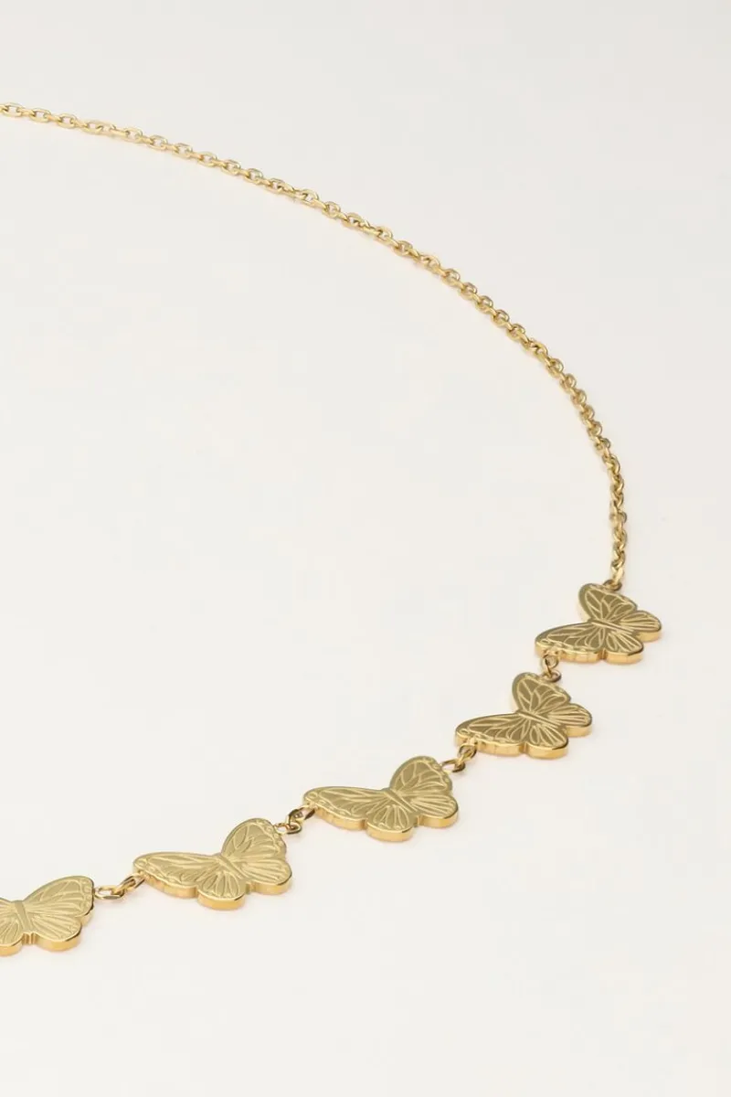 My Jewellery Collier Minimaliste Avec Papillons Clearance