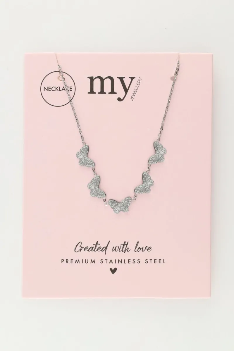 My Jewellery Collier Minimaliste Avec Papillons Clearance