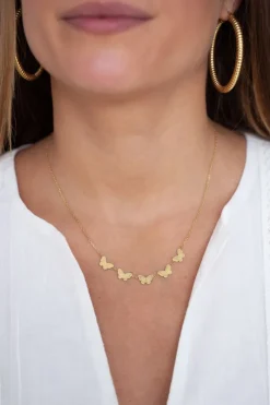 My Jewellery Collier Minimaliste Avec Papillons Clearance