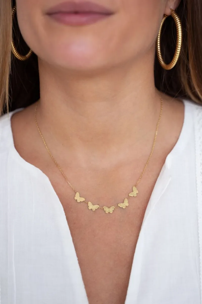 My Jewellery Collier Minimaliste Avec Papillons Clearance