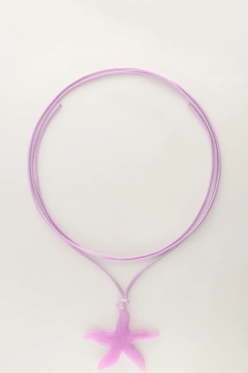 My Jewellery Collier Océan En Corde Avec étoile De Mer Lilas Clearance