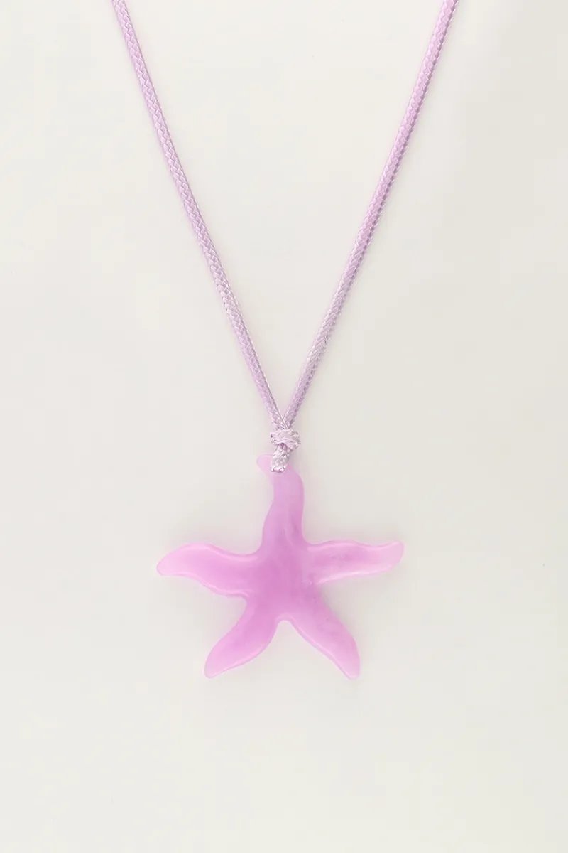 My Jewellery Collier Océan En Corde Avec étoile De Mer Lilas Clearance