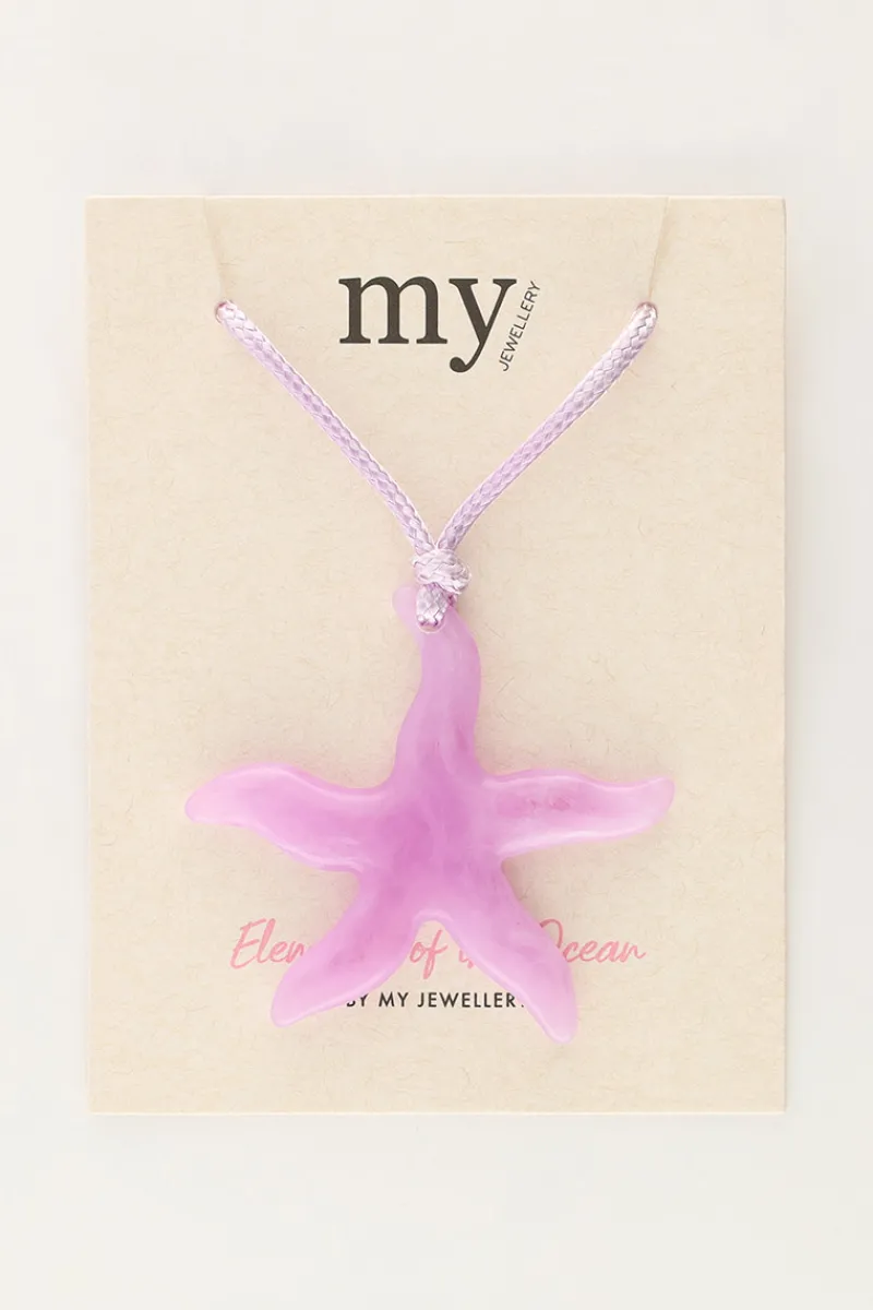 My Jewellery Collier Océan En Corde Avec étoile De Mer Lilas Clearance